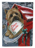 Cairn Terrier Christmas Letter to Santa House Flag 28x40 Porch Sleeve Pole Decorative Outside Yard Banner Artwork Wall Hanging, Polyester