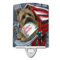 Cairn Terrier Christmas Letter to Santa Ceramic Night Light Compact, UL-Certified, Ideal for Bedroom, Bathroom, Nursery, Hallway, Kitchen, 6x4x3, Multicolor