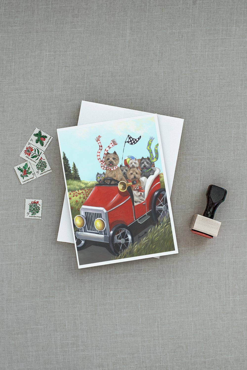 Cairn Terrier On the Move Greeting Cards Pack of 8 Blank Cards with Envelopes Whimsical A7 Size 5x7