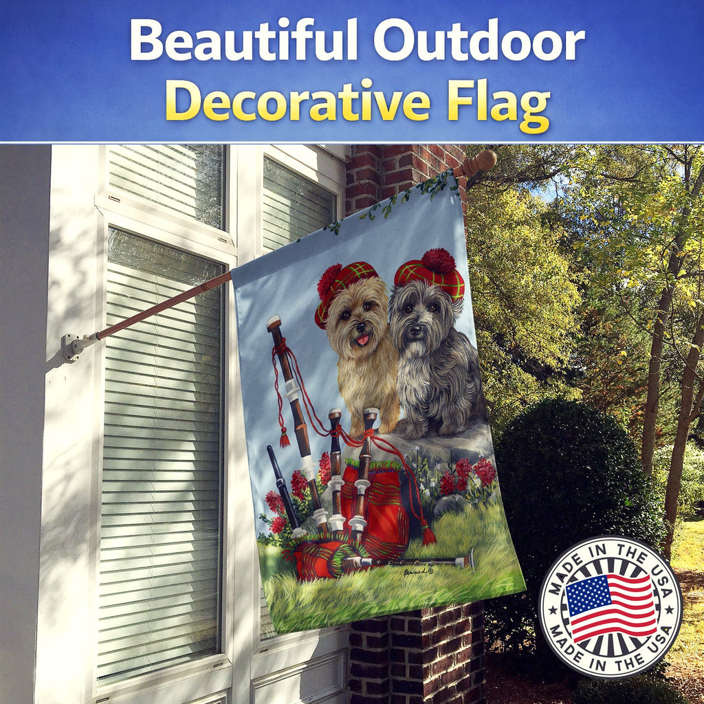 Cairn Terrier Pipers House Flag 28x40 Porch Sleeve Pole Decorative Outside Yard Banner Artwork Wall Hanging, Polyester