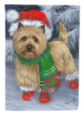 Cairn Terrier Christmas Red Boots House Flag 28x40 Porch Sleeve Pole Decorative Outside Yard Banner Artwork Wall Hanging, Polyester