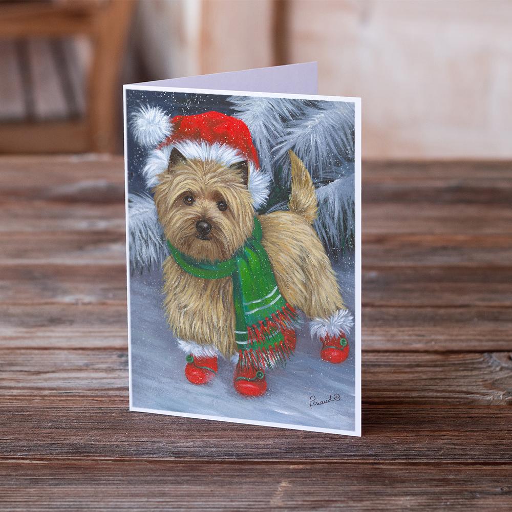 Cairn Terrier Christmas Red Boots Greeting Cards Pack of 8 Blank Cards with Envelopes Whimsical A7 Size 5x7