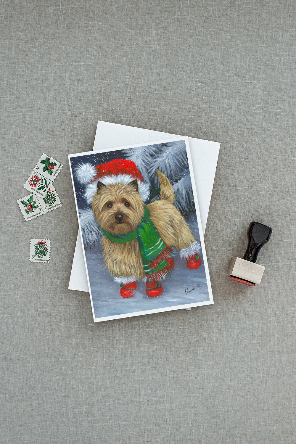 Cairn Terrier Christmas Red Boots Greeting Cards Pack of 8 Blank Cards with Envelopes Whimsical A7 Size 5x7