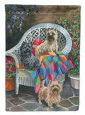 Cairn Terrier Trio House Flag 28x40 Porch Sleeve Pole Decorative Outside Yard Banner Artwork Wall Hanging, Polyester