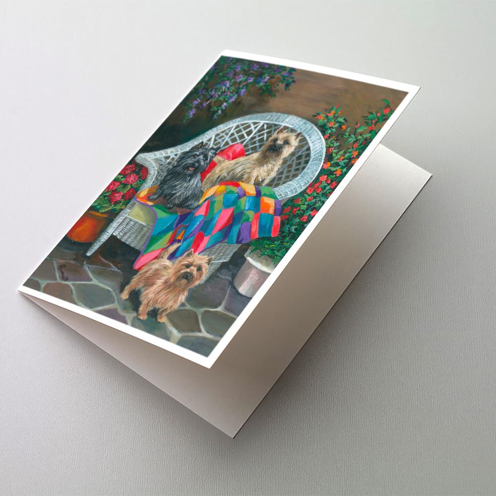 Cairn Terrier Trio Greeting Cards Pack of 8 Blank Cards with Envelopes Whimsical A7 Size 5x7