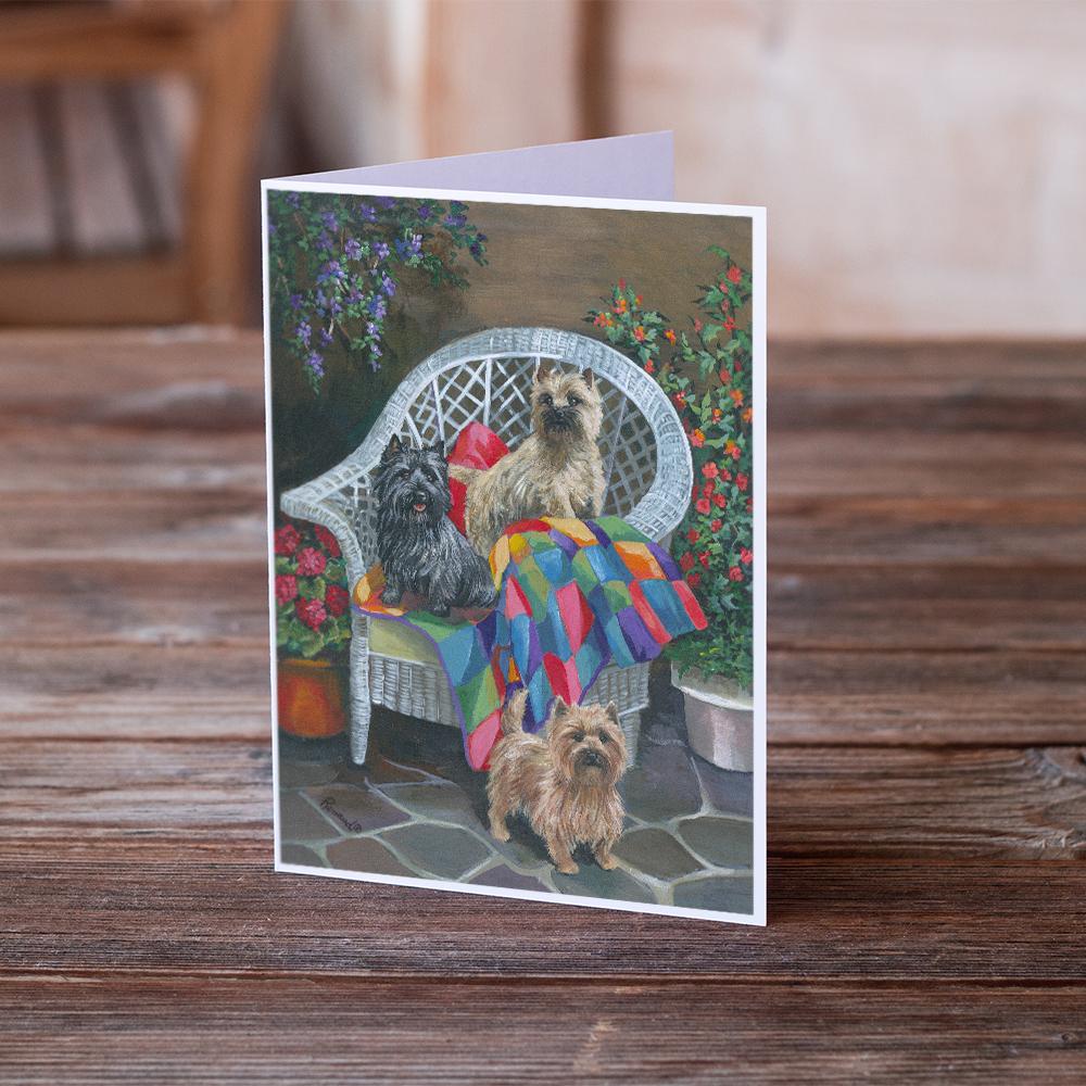 Cairn Terrier Trio Greeting Cards Pack of 8 Blank Cards with Envelopes Whimsical A7 Size 5x7