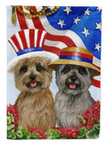 Cairn Terrier USA House Flag 28x40 Porch Sleeve Pole Decorative Outside Yard Banner Artwork Wall Hanging, Polyester