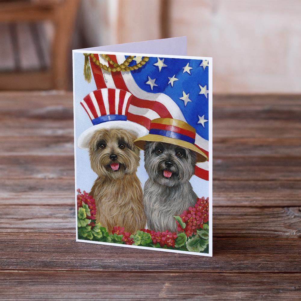 Cairn Terrier USA Greeting Cards Pack of 8 Blank Cards with Envelopes Whimsical A7 Size 5x7