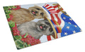 Cairn Terrier USA Cutting Board Tempered Glass Kitchen Cutting Surface, Heat Resistant Chopping, Non-Slip Feet, Food Prep & Serving