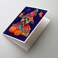Cairn Terrier Halloween Witch Greeting Cards Pack of 8 Blank Cards with Envelopes Whimsical A7 Size 5x7