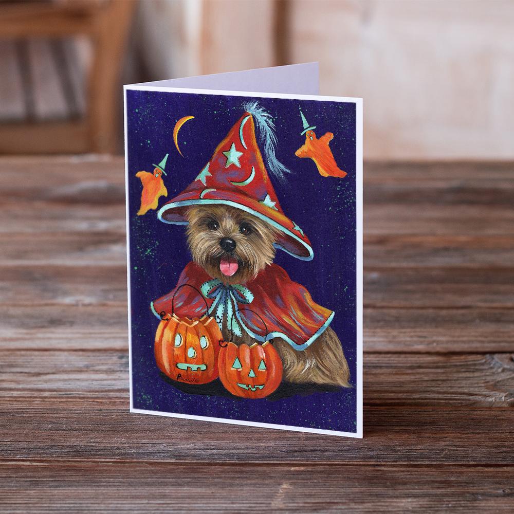 Cairn Terrier Halloween Witch Greeting Cards Pack of 8 Blank Cards with Envelopes Whimsical A7 Size 5x7