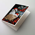 Cat Kitty Glitter Christmas Greeting Cards Pack of 8 Blank Cards with Envelopes Whimsical A7 Size 5x7