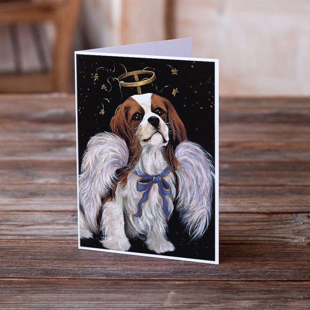 Cavalier Spaniel Christmas Angel Greeting Cards Pack of 8 Blank Cards with Envelopes Whimsical A7 Size 5x7