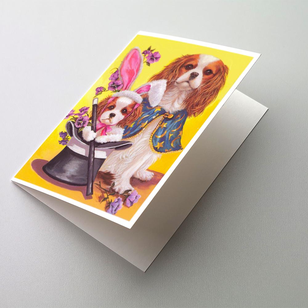Cavalier Spaniel Easter Magic Greeting Cards Pack of 8 Blank Cards with Envelopes Whimsical A7 Size 5x7