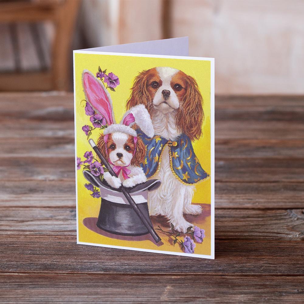 Cavalier Spaniel Easter Magic Greeting Cards Pack of 8 Blank Cards with Envelopes Whimsical A7 Size 5x7