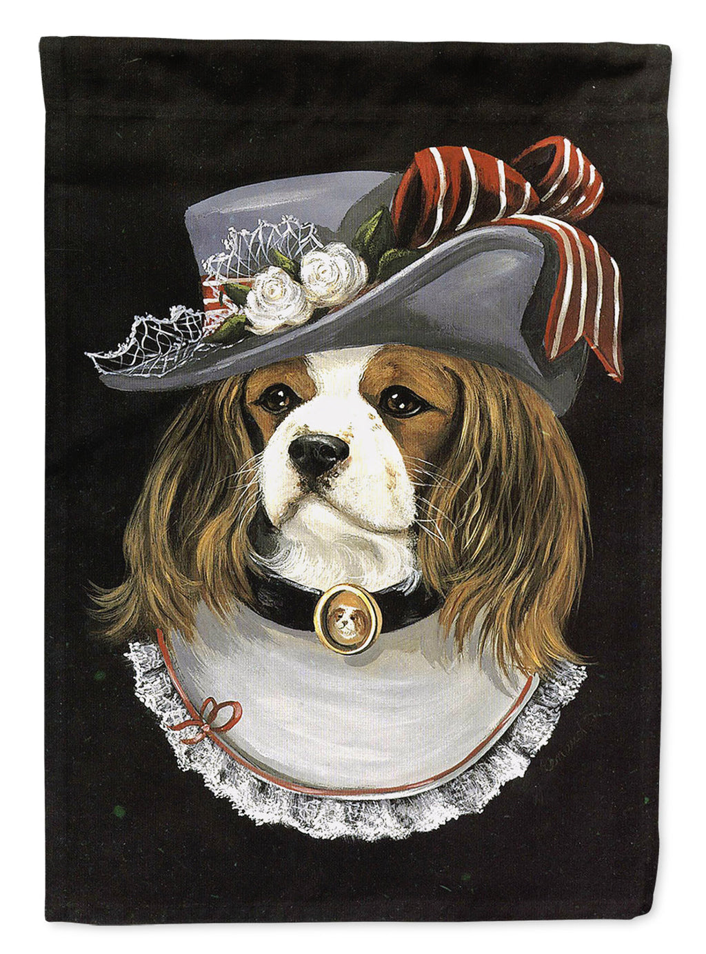 Cavalier Spaniel Stella House Flag 28x40 Porch Sleeve Pole Decorative Outside Yard Banner Artwork Wall Hanging, Polyester