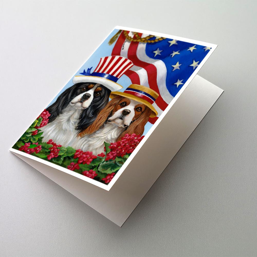 Cavalier Spaniel USA Greeting Cards Pack of 8 Blank Cards with Envelopes Whimsical A7 Size 5x7
