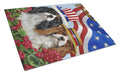 Cavalier Spaniel USA Cutting Board Tempered Glass Kitchen Cutting Surface, Heat Resistant Chopping, Non-Slip Feet, Food Prep & Serving