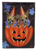 Chihuahua Halloweenies House Flag 28x40 Porch Sleeve Pole Decorative Outside Yard Banner Artwork Wall Hanging, Polyester