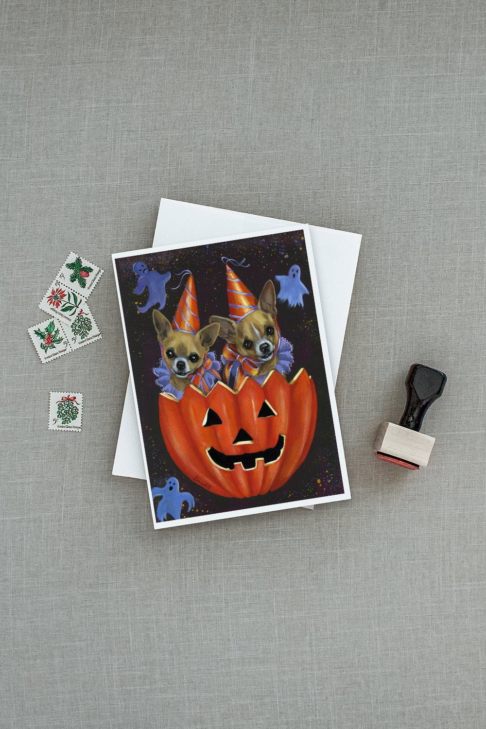 Chihuahua Halloweenies Greeting Cards Pack of 8 Blank Cards with Envelopes Whimsical A7 Size 5x7