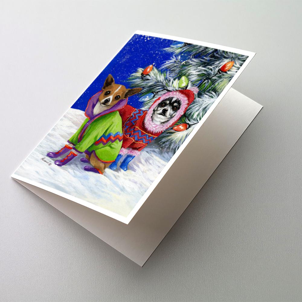 Chihuahua Christmas Snowflakes Greeting Cards Pack of 8 Blank Cards with Envelopes Whimsical A7 Size 5x7
