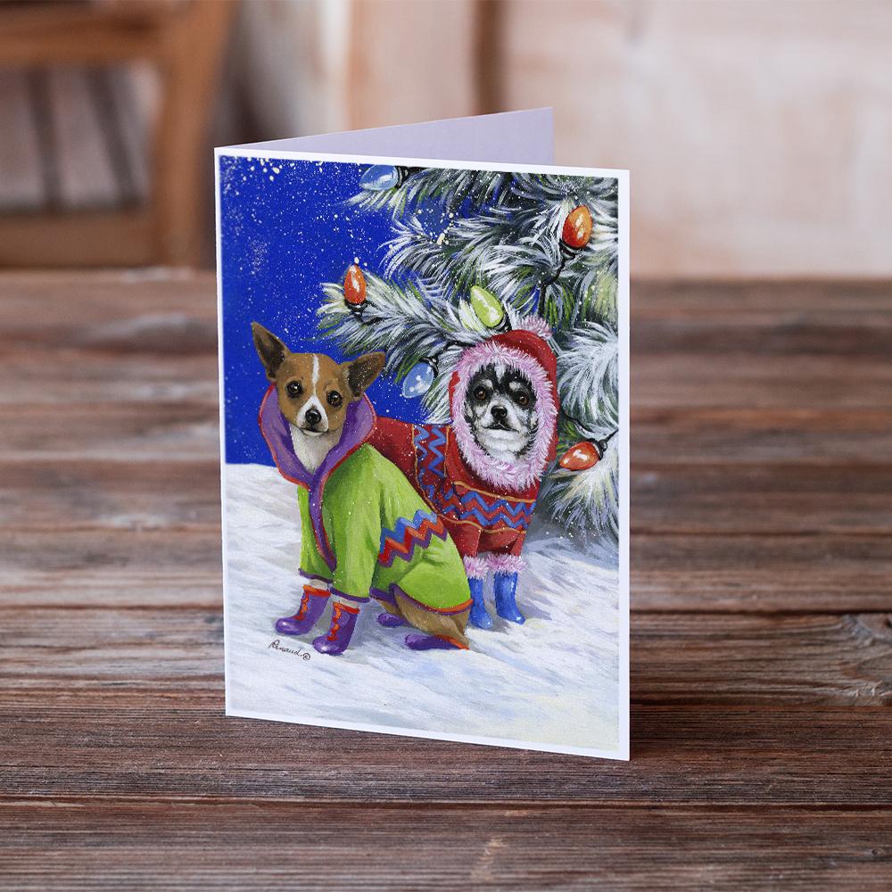 Chihuahua Christmas Snowflakes Greeting Cards Pack of 8 Blank Cards with Envelopes Whimsical A7 Size 5x7