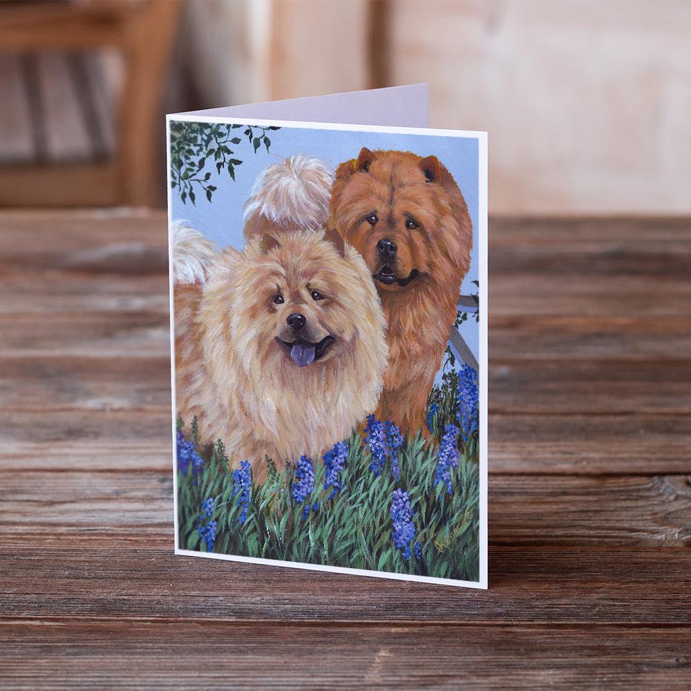 Chow Chow Meadow Greeting Cards Pack of 8 Blank Cards with Envelopes Whimsical A7 Size 5x7
