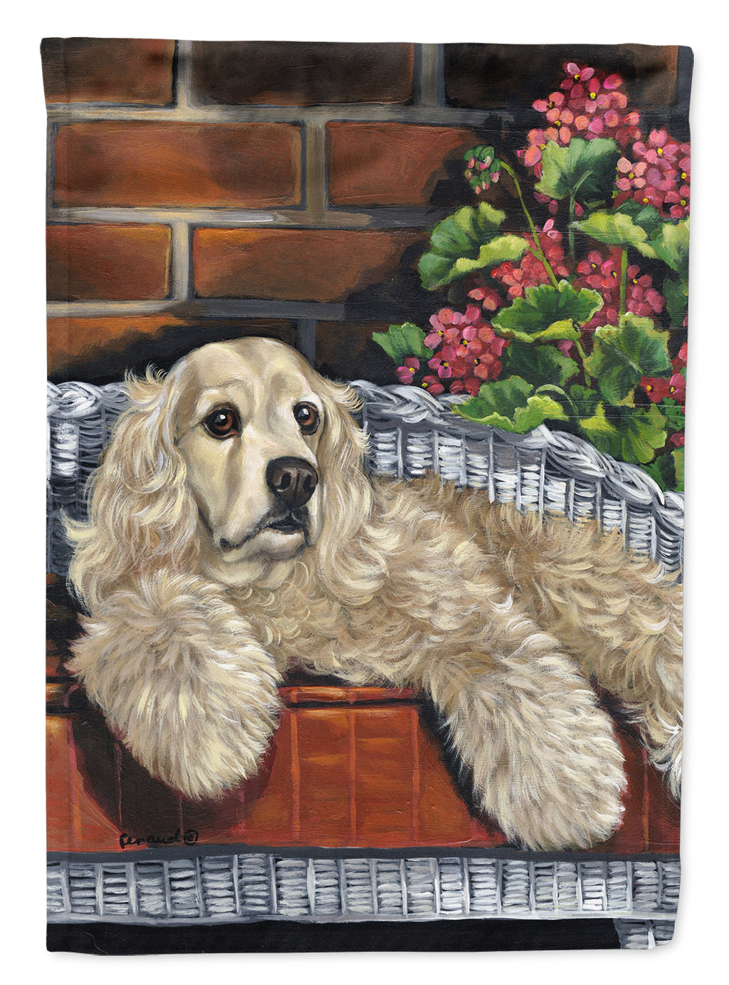 Cocker Spaniel Life is Good House Flag 28x40 Porch Sleeve Pole Decorative Outside Yard Banner Artwork Wall Hanging, Polyester