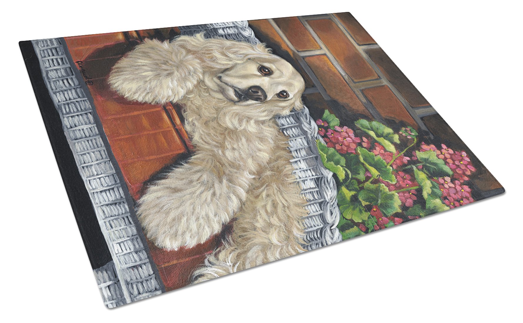 Cocker Spaniel Life is Good Cutting Board Tempered Glass Kitchen Cutting Surface, Heat Resistant Chopping, Non-Slip Feet, Food Prep & Serving