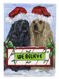 Cocker Spaniel Christmas House Flag 28x40 Porch Sleeve Pole Decorative Outside Yard Banner Artwork Wall Hanging, Polyester