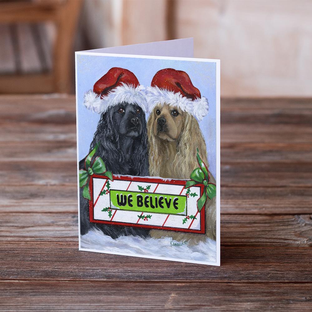 Cocker Spaniel Christmas Greeting Cards Pack of 8 Blank Cards with Envelopes Whimsical A7 Size 5x7