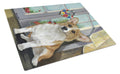 Corgi Suncatcher Cutting Board Tempered Glass Kitchen Cutting Surface, Heat Resistant Chopping, Non-Slip Feet, Food Prep & Serving
