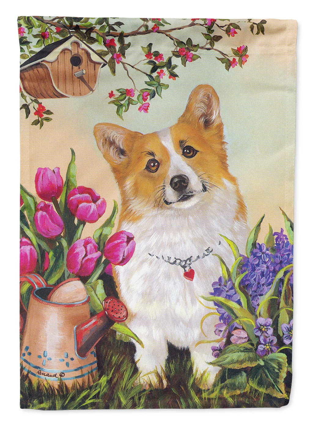 Corgi Sunshine House Flag 28x40 Porch Sleeve Pole Decorative Outside Yard Banner Artwork Wall Hanging, Polyester