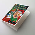 Corgi Under my Christmas Tree Greeting Cards Pack of 8 Blank Cards with Envelopes Whimsical A7 Size 5x7