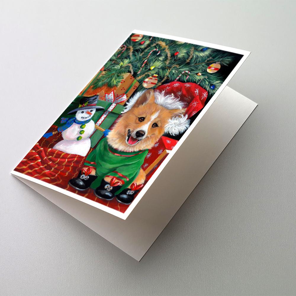 Corgi Under my Christmas Tree Greeting Cards Pack of 8 Blank Cards with Envelopes Whimsical A7 Size 5x7
