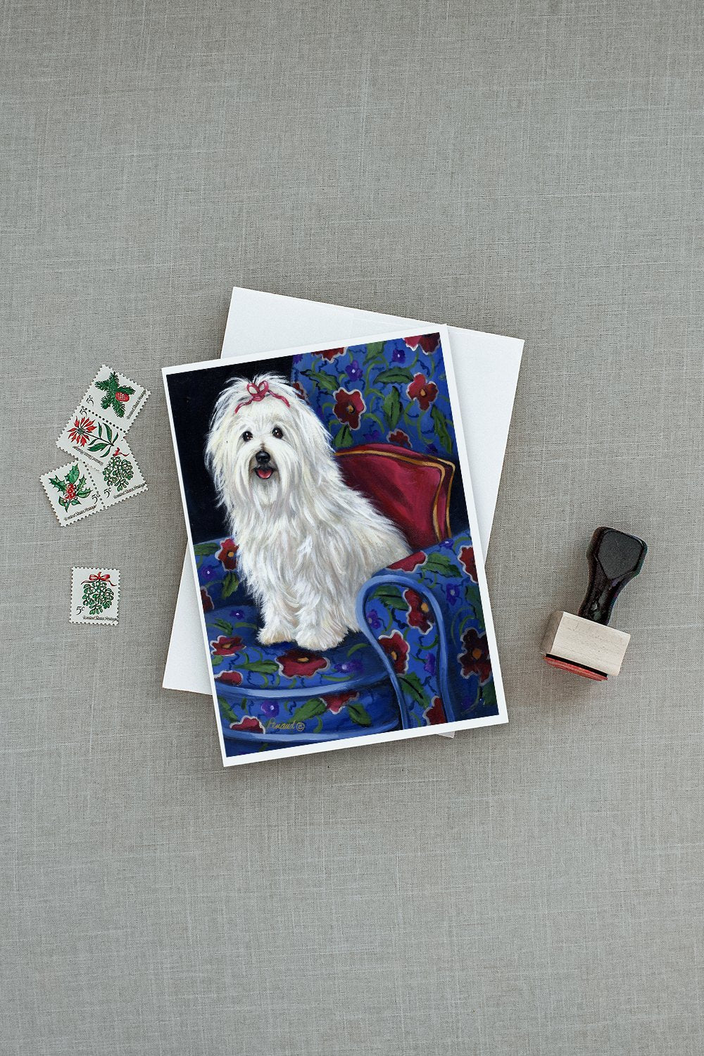 Coton De Tulear Royalty Greeting Cards Pack of 8 Blank Cards with Envelopes Whimsical A7 Size 5x7