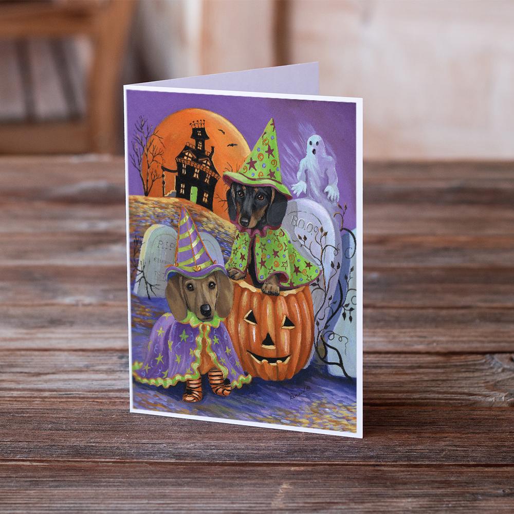 Dachshund Halloween Haunted House Greeting Cards Pack of 8 Blank Cards with Envelopes Whimsical A7 Size 5x7