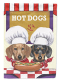 Dachshund Hot Dog Stand House Flag 28x40 Porch Sleeve Pole Decorative Outside Yard Banner Artwork Wall Hanging, Polyester