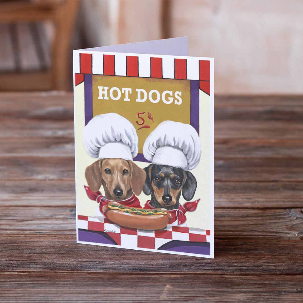 Dachshund Hot Dog Stand Greeting Cards Pack of 8 Blank Cards with Envelopes Whimsical A7 Size 5x7