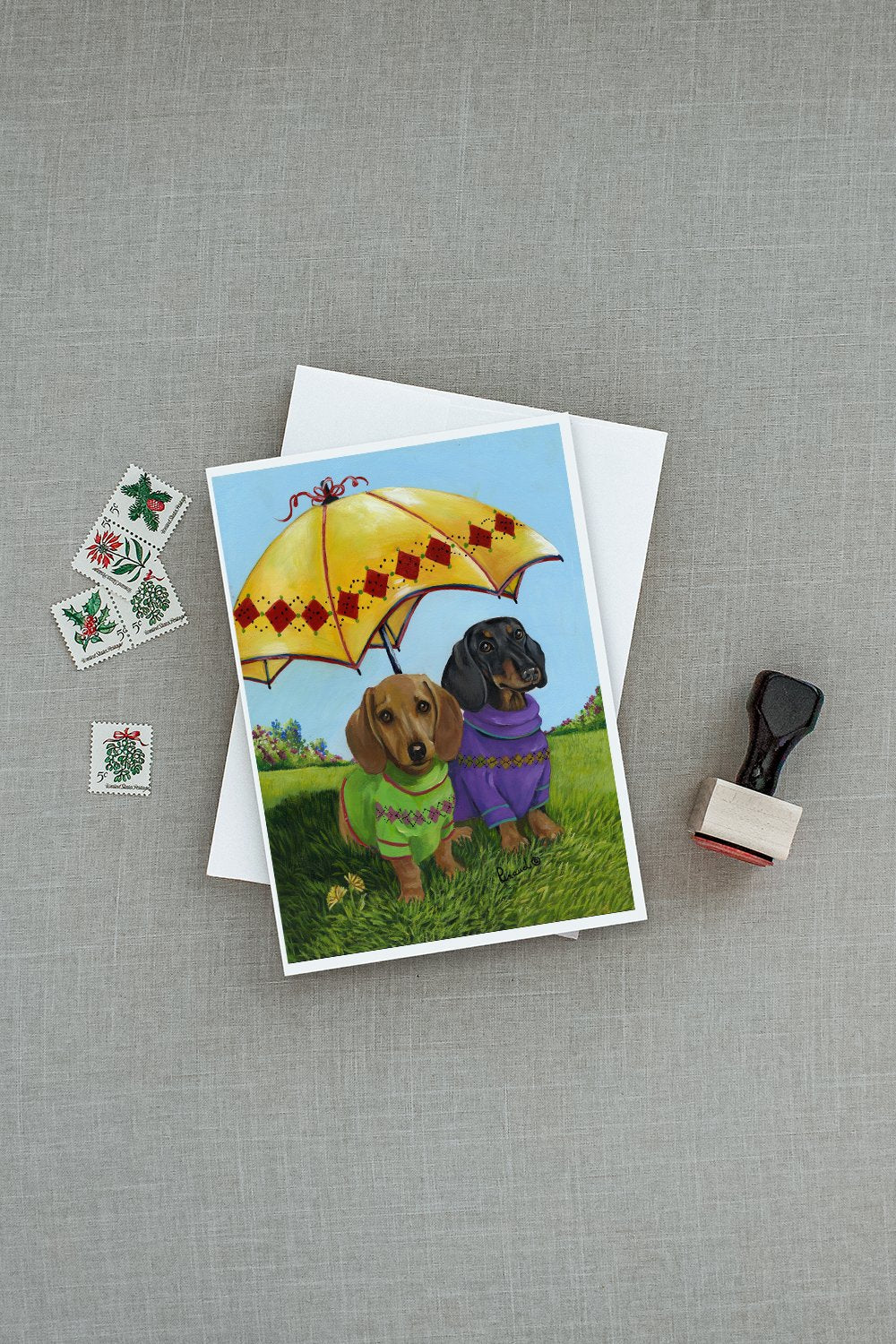 Dachshund Hot Doggies Greeting Cards Pack of 8 Blank Cards with Envelopes Whimsical A7 Size 5x7