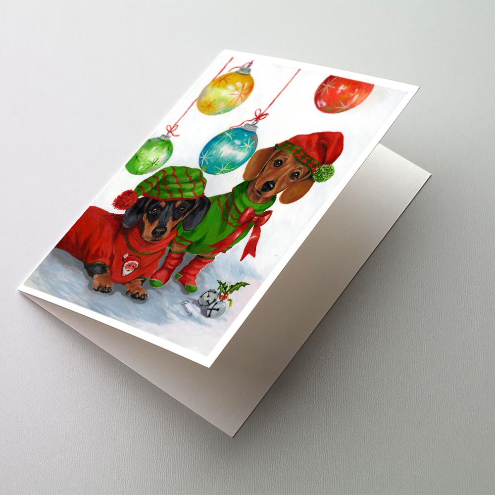 Dachshund Christmas Jingle Greeting Cards Pack of 8 Blank Cards with Envelopes Whimsical A7 Size 5x7