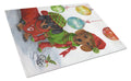 Dachshund Christmas Jingle Cutting Board Tempered Glass Kitchen Cutting Surface, Heat Resistant Chopping, Non-Slip Feet, Food Prep & Serving