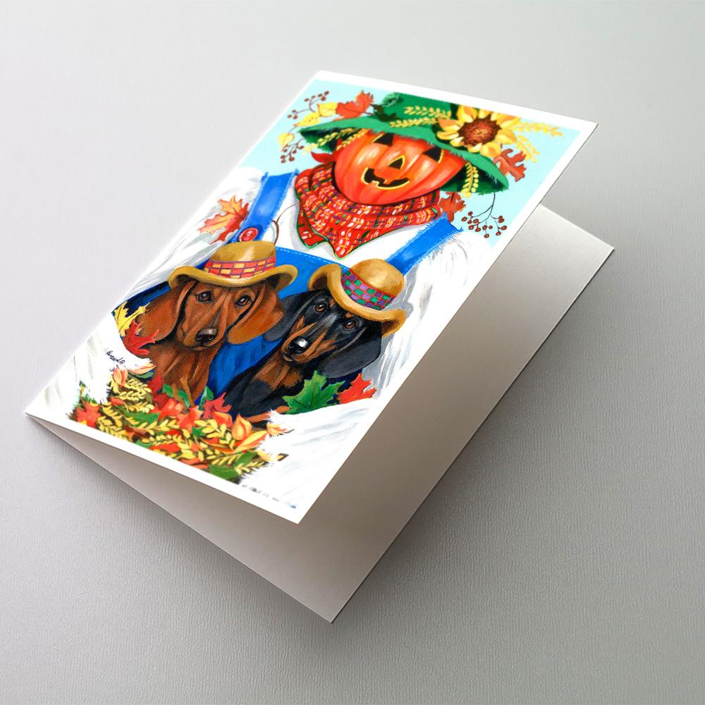 Dachshund Fall Scarecrow Greeting Cards Pack of 8 Blank Cards with Envelopes Whimsical A7 Size 5x7