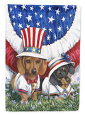 Dachshund USA House Flag 28x40 Porch Sleeve Pole Decorative Outside Yard Banner Artwork Wall Hanging, Polyester