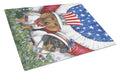 Dachshund USA Cutting Board Tempered Glass Kitchen Cutting Surface, Heat Resistant Chopping, Non-Slip Feet, Food Prep & Serving