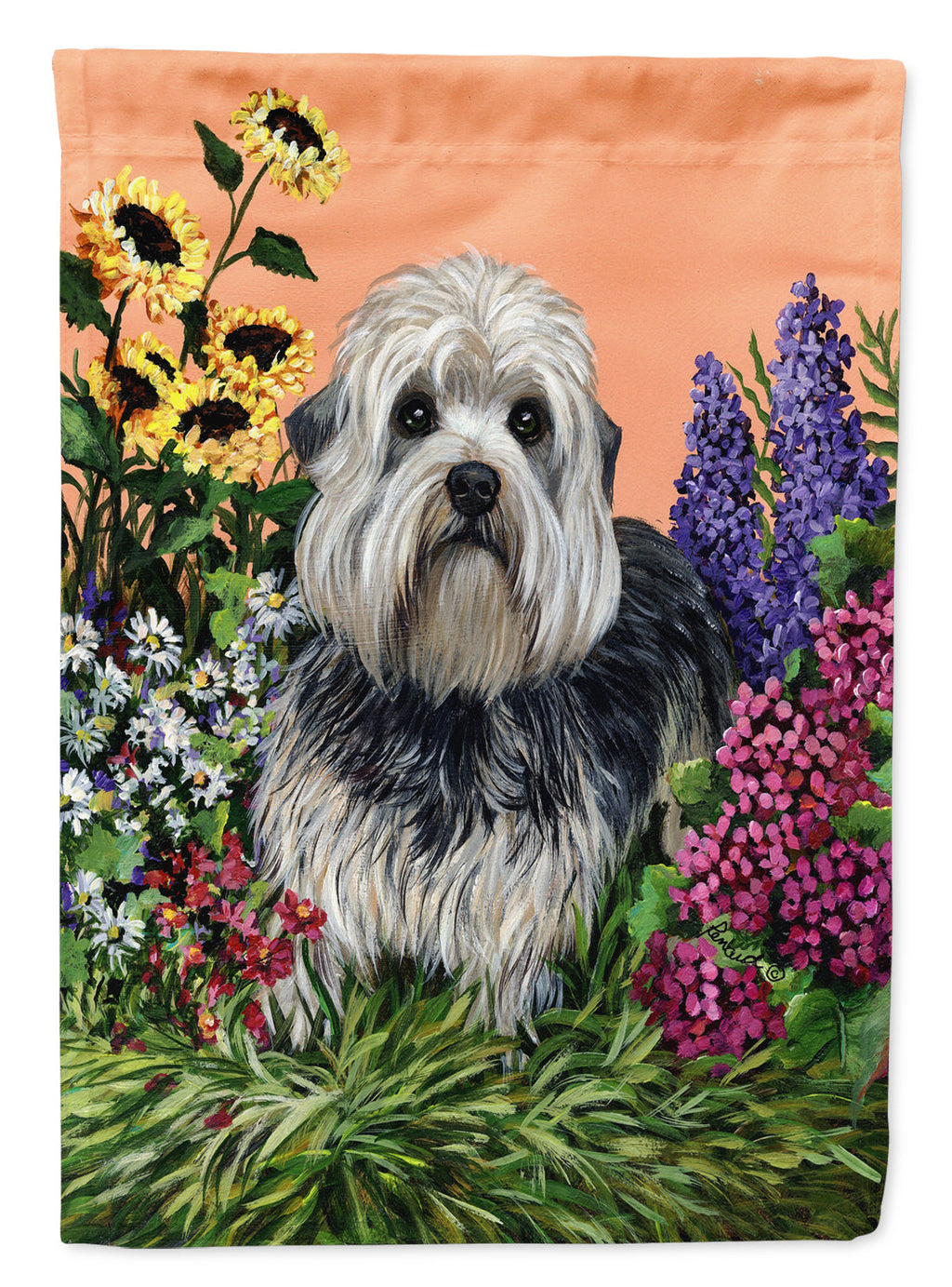Dandie Dinmont Terrier House Flag 28x40 Porch Sleeve Pole Decorative Outside Yard Banner Artwork Wall Hanging, Polyester