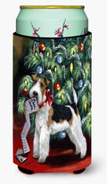 Fox Terrier Christmas Dear Santa Tall Boy Hugger Can Cooler Sleeve Machine Washable Drink Collapsible Insulator Beverage Insulated Holder