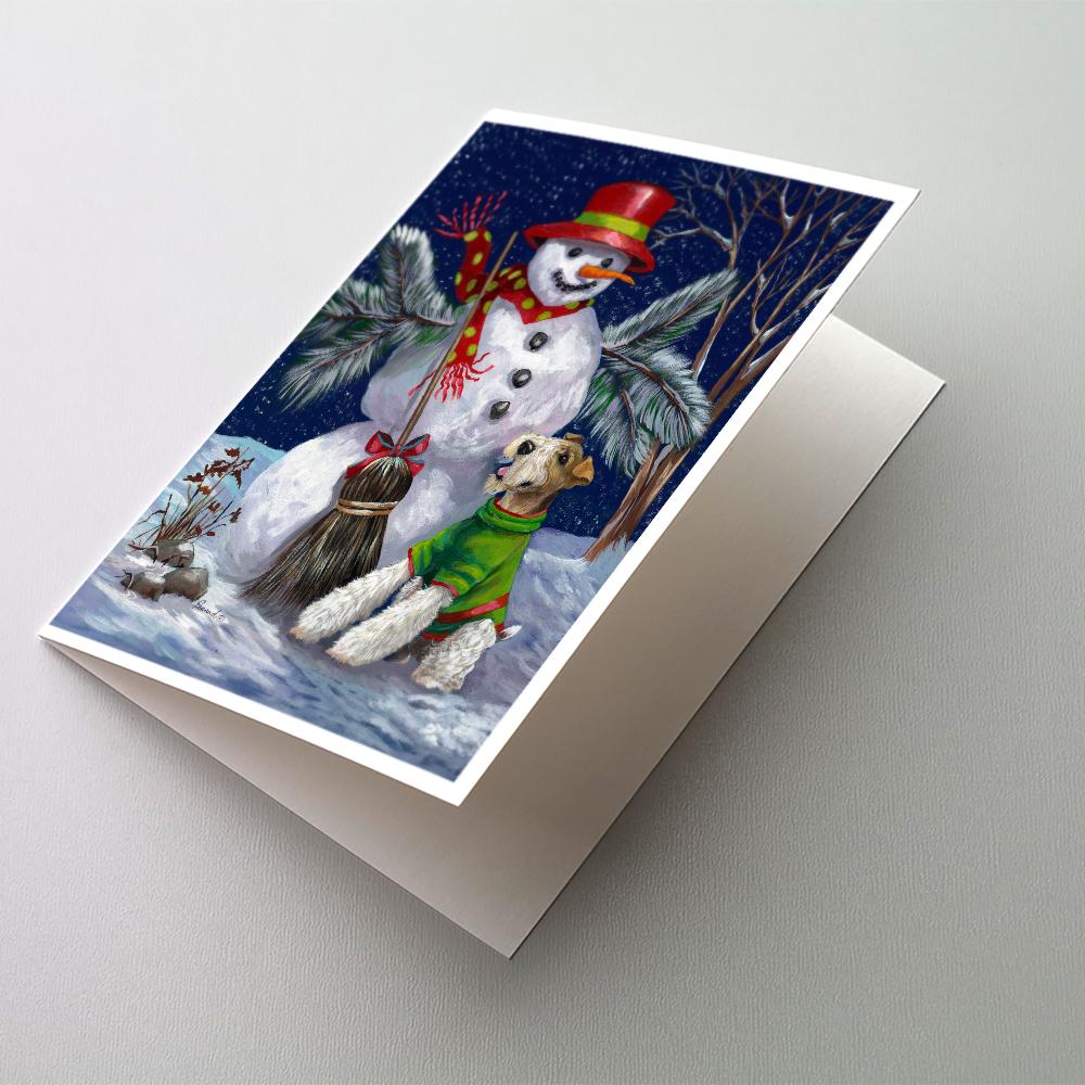 Fox Terrier Christmas Winter Fun Greeting Cards Pack of 8 Blank Cards with Envelopes Whimsical A7 Size 5x7