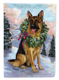 German Shepherd Christmas Honor House Flag 28x40 Porch Sleeve Pole Decorative Outside Yard Banner Artwork Wall Hanging, Polyester