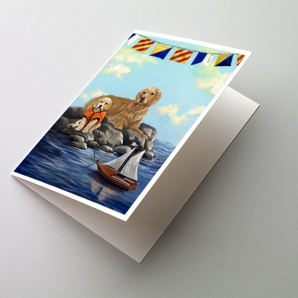 Golden Retriever Retreat Greeting Cards Pack of 8 Blank Cards with Envelopes Whimsical A7 Size 5x7